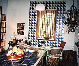 Restored kitchen in a heritage mansion.