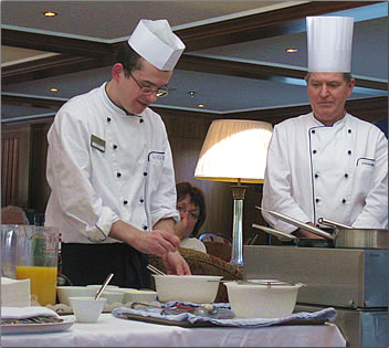 Cooking demonstration on Uniworld river cruise holidays in Provence.