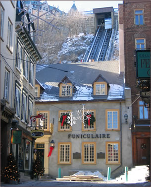 Quebec City funicular, Quebec City vacations, historic holidays Quebec, senior travel Quebec.