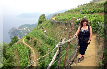 Walking or hiking holidays on Blue, White or Red Paths between villages in Cinque Terre National Park, Italy.