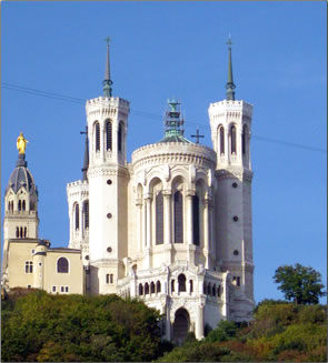 Church in Lyon, France seen on Uniworld river cruise.