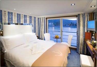 Stateroom on the River Royale river cruise with Uniworld.