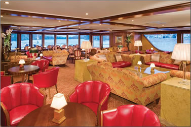 Lounge area on the River Royale river cruise with Uniworld.