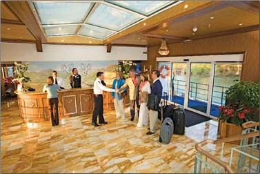 Reception area on the River Royale river cruise with Uniworld.