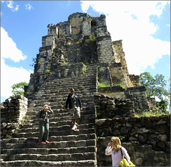 Mayan Muyil Pyramid in Sian Kaan Biosphere Reserve.