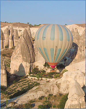 Alison Gardner describes her first ballooning ride over the dramatic Cappadocia scenery of Turkey.