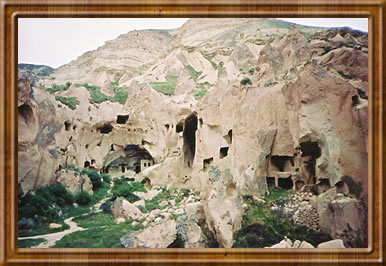 Cappadocia, Turkey's rock towns built into the volcanic rock.