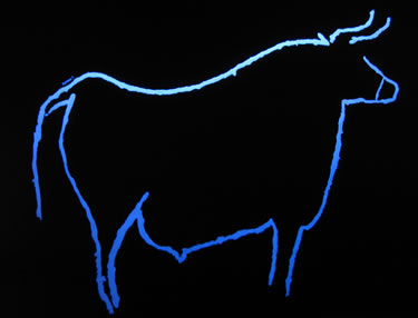 A museum replica of a prehistoric auroch,