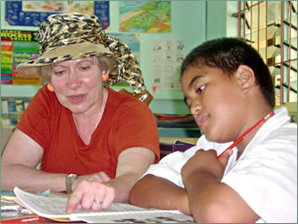 Literacy training in the Cook Islands is a volunteer vacation.