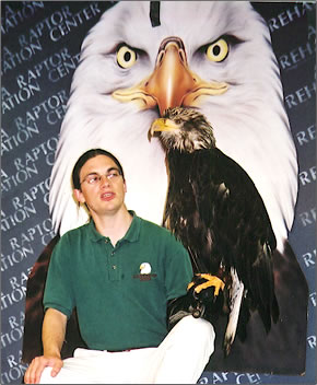 Alaska Raptor Center eagle education session.