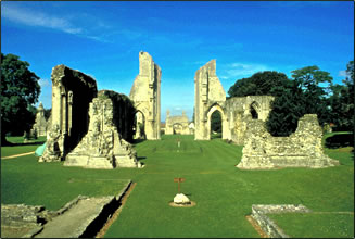 Glastonbury Abbey in England.