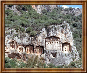 Rock cut tombs of Lycian kings
