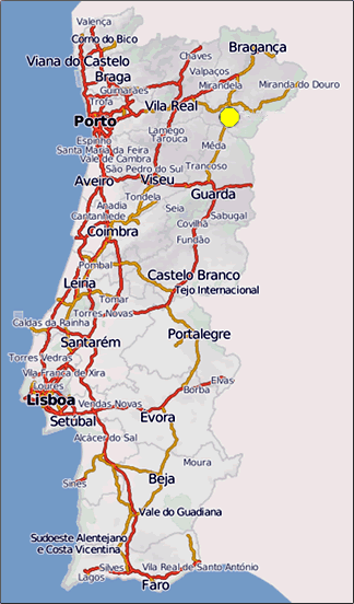 Map of PORTUGAL.