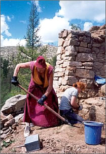 Restoration of Buddhist temple in Mongolia is a volunteer vacation.