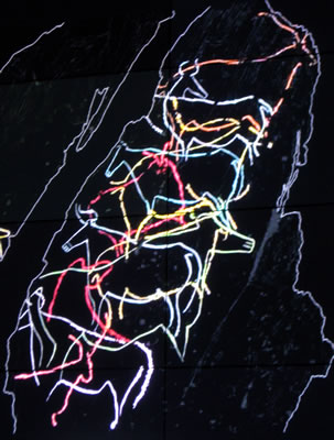 Museum recreation of Ice Age animal engravings at Penascosa rock art site, Coa Valley, Portugal.