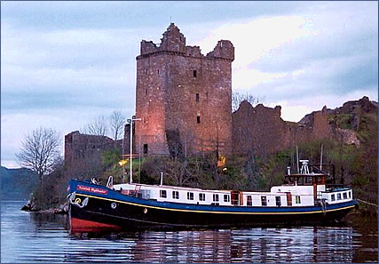 Urquhart Castle, Scotland luxury barging vacations.