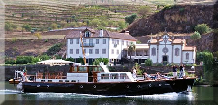 Wine tasting on a river cruise in Portugal.